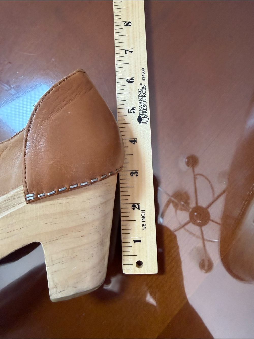Free People Tan Leather Platform Clog Heels - Picture 6 of 7